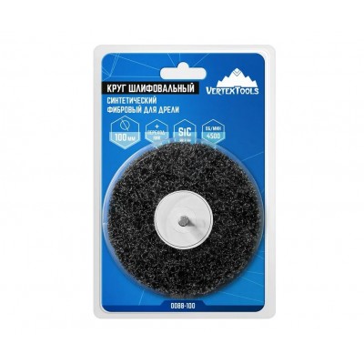 КРУГ ШЛИФОВАЛЬНЫЙ СИНТЕТИЧЕСКИЙ ФИБРОВЫЙ ДЛЯ ДРЕЛИ С ПЕРЕХОДНИКОМ 100мм (1/ 6/ 60)
