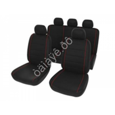 Чехлы на сиденья 9пр., черные+2 красных нити М5, Lines series /1/10_