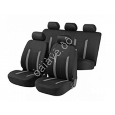 Чехлы на сиденья 9пр., черные+2 серых вставки М5, Lines series /1/10_