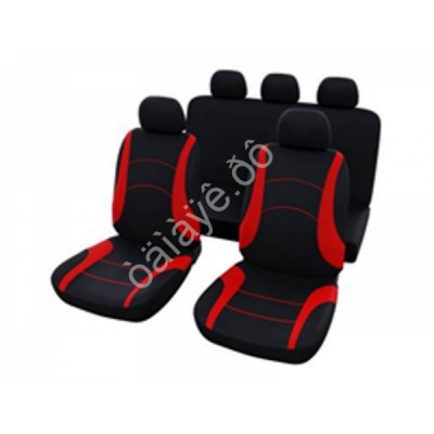 Чехлы на сиденья 9пр., черные+красные вставки М5, H series /1/10_