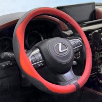 Оплетка на руль  PSV RUBBER Fiber (Черно-Красный) М, экокожа 