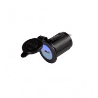 Разъём (гнездо) питания USB SCI 12/24V-5V-2,1А (стационарн., 1 порт, с крышкой и подсв, под защёлку)