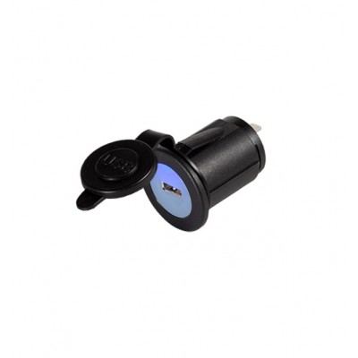 Разъём (гнездо) питания USB SCI 12/24V-5V-2,1А (стационарн., 1 порт, с крышкой и подсв, под защёлку) Разъём (гнездо) питания USB SCI 12/24V-5V-2,1А (стационарн., 1 порт, с крышкой и подсв, под защёлку)