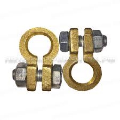 Клемма АКБ латунная усиленная с болтом (к-т 2 шт.) 