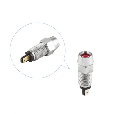 Лампа индикаторная WL-07(red) 12В красная, светодиод., хром.корпус