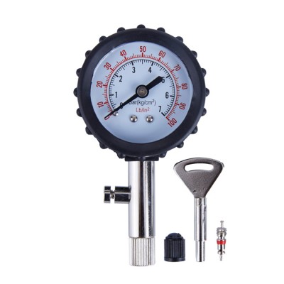 Манометр для измерения давления в шинах, металлический, в кейсе
