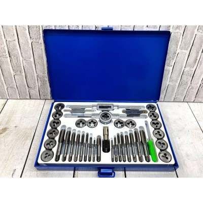 Набор метчиков и плашек 40pcs (Металический кейс)