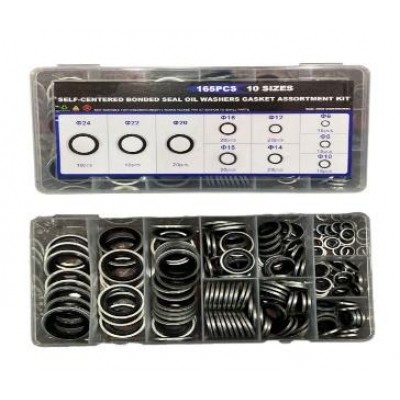Набор шайб метал с резиновыми кольцами 165 pcs