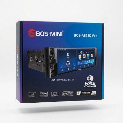 Автомагнитола Android BOS-MINI A658D Pro (1DIN) 6.8 дюймов 4+64 8CPU,с активным охлаждением