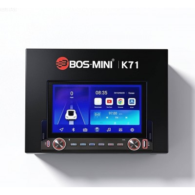 Автомагнитола Android BOS-MINI K71 (1DIN) 7 дюймов 4+64 4CPU,Type-C, с активным охлаждением
