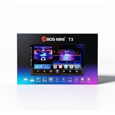 Автомагнитола Android BOS-MINI T3 9 дюймов 4+64 8CPU, USB+Type-C DSP с активным охлаждением