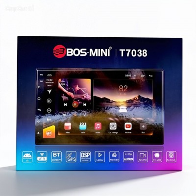 Автомагнитола Android BOS-MINI T7038 7 дюймов 4+64 8CPU, DSP с активным охлаждением