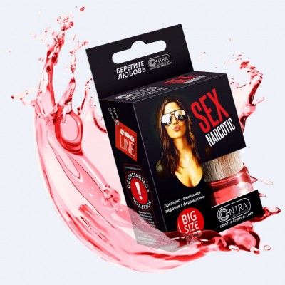 Ароматизатор подвесной Contra Aroma на зеркало бут 8 мл. "SEX NARCOTIC" (Древестно-ванильная эйфория с феромонами) с феромонами