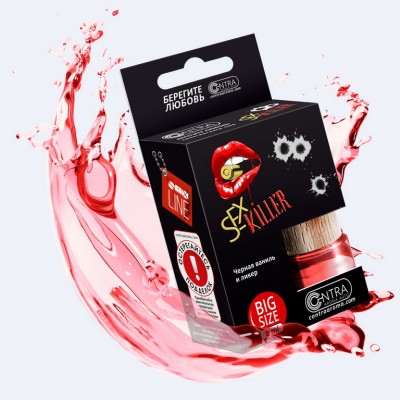 Ароматизатор подвесной Contra Aroma на зеркало бут 8 мл. "SEX KILLER" (Черная ваниль и ликер) с феромонами
