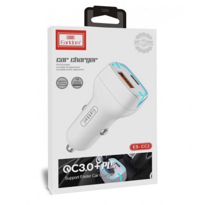 Блок питание USB (авто) Earldom ES-CC2 (20W) , (USB выход + USB- C)