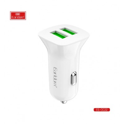 Блок питание USB (авто) Earldom ES-CC22, 2USB выхода, белый