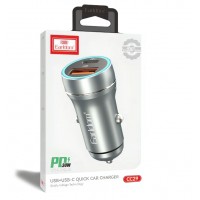 Блок питание USB (авто) Earldom ES-CC29 (30W), (USB выход + USB- C), серебро Блок питание USB (авто) Earldom ES-CC29 (30W), (USB выход + USB- C), серебро