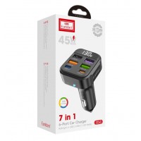 Блок питание USB (авто) Earldom ES-CC43 (45W), (4USB выхода + 2USB- C), черный