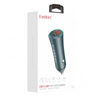 Блок питание USB (авто) Earldom ES-CC52 (48W) , (1USB выход + USB- C), серебро