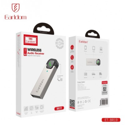 Ресивер Bluetooth для музыки Earldom ET-BR19, (USB, микрофон) Ресивер Bluetooth для музыки Earldom ET-BR19, (USB, микрофон)