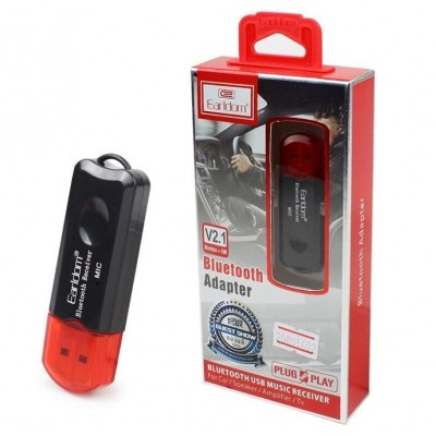 Ресивер Bluetooth для музыки Earldom ET-M24, (USB, микрофон), черный Ресивер Bluetooth для музыки Earldom ET-M24, (USB, микрофон), черный