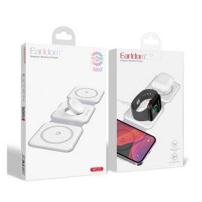 Беспроводное зарядное устройство 4в1 Earldom ET-WC20 для смартфонов/Apple Watch/Airpods, белый