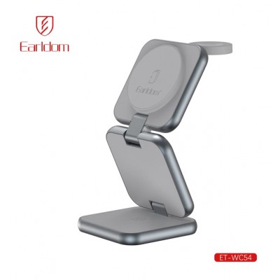 Беспроводное зарядное устройство 4в1 Earldom ET-WC54 для смартфонов/Apple Watch/Airpods, черный