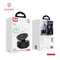 Держатель автомобильный магнитный Earldom ET-WC73 на торпеду, 2в1 с беспроводной зарядкой 15W, черный