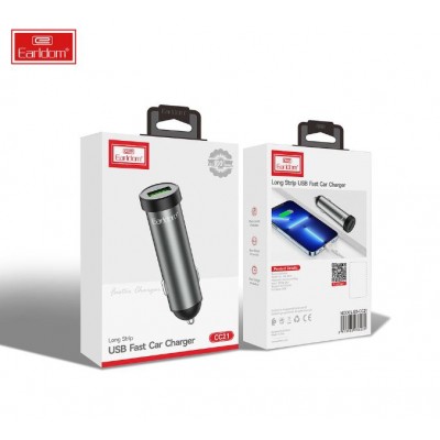 Блок питание USB (авто) Earldom ES-CC21, удлиненный корпус, USB выход, серебро