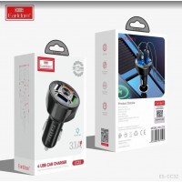 Блок питание USB (авто) Earldom ES-CC32 3.1A, 4USB выхода, черный