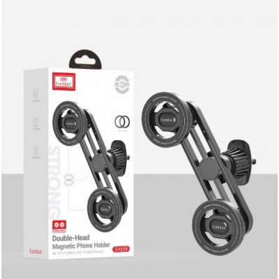 Держатель автомобильный магнитный Earldom ET-EH310 на решетку воздуховода, (на два телефона), черный