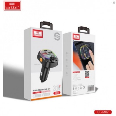 Автомобильный FM модулятор (2USB выхода + USB-C, Bluetooth) Earldom ET-M82