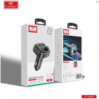 Автомобильный FM модулятор (2USB выхода + USB-C, Bluetooth) Earldom ET-M83