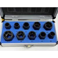 Набор головок экстракторов для поврежденных болтов (SILVER) 10PCS RV21