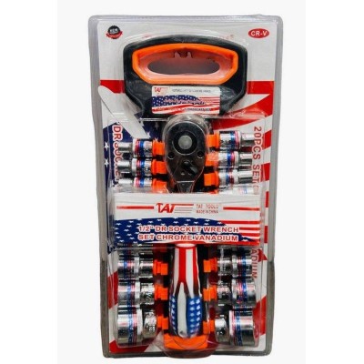 Набор торцевых головок с трещеткой 19pcs