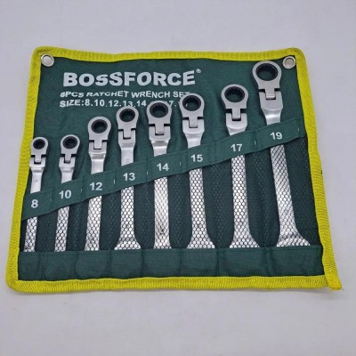 Набор трещетных шарнирных ключей BOSSFORCE 8x19 8pcs