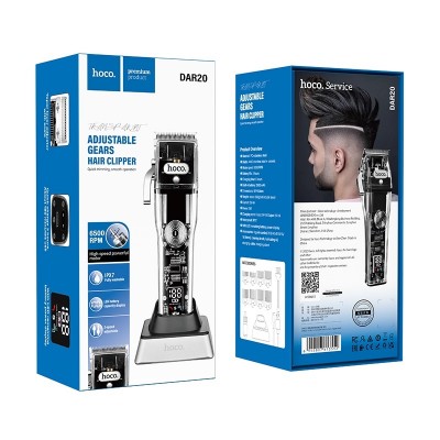 Бритва аккумуляторная Триммер Hoco DAR20 для стрижки волос и бороды 8 насадок
