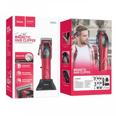 Машинка для стрижки волос мужская с насадками беспроводная Hoco DAR23