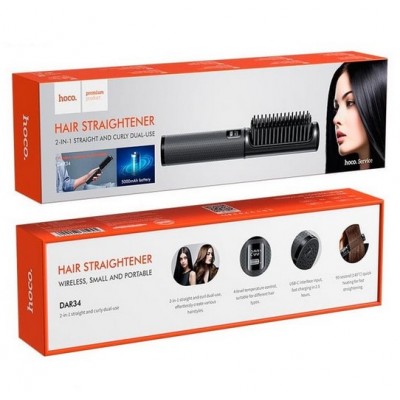 Выпрямитель беспроводной для волос + термощетка Hoco DAR34 (Gray)