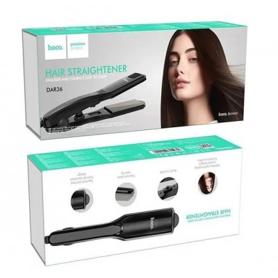 Выпрямитель для волос с керамическим покрытием Hoco DAR36 (black) / плойка, утяжок