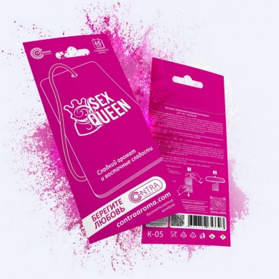 Ароматизатор подвесной Contra Aroma на зеркало картон "SEX QUEEN" (Сладкий аромат с восточными сладостями)