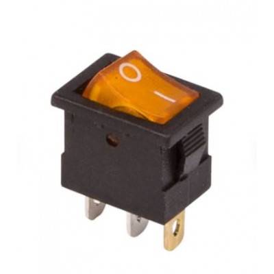 Переключатель 12V 15А (3с) ON-OFF желтый  с подсветкой  Mini  (RWB-206-1, SC-768)  REXANT