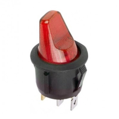 Переключатель 12V 16A (3c) ON-OFF красный с подсветкой1/10