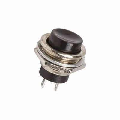 Кнопка 220v 2A (2c) (ON)-OFF Ф16,2 металл черная/10