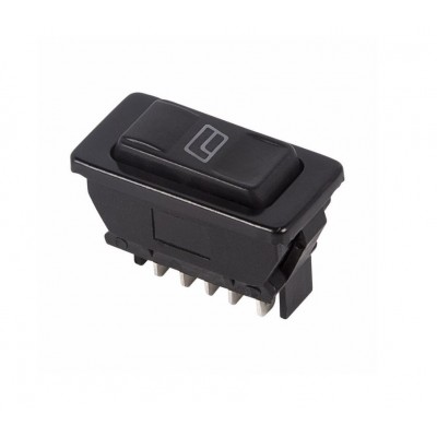 Переключатель (стеклоподъемника) клавишный 12V 20А (5с) (ON)-OFF-(ON) черный с подсветкой (ASW-02D) REXANT