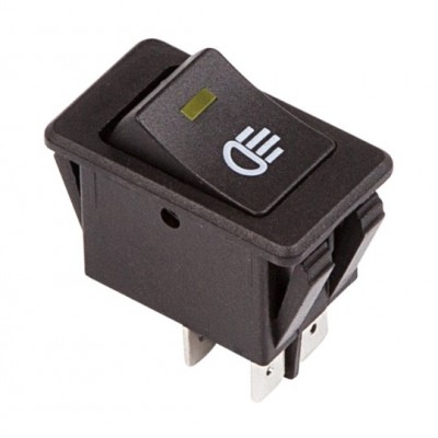 Переключатель 12V 35А (4с) ON-OFF  с желтой LED подсветкой  (ASW-17D)  REXANT