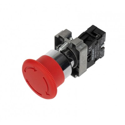 Кнопка XB2-BS поворотная красная грибок NC