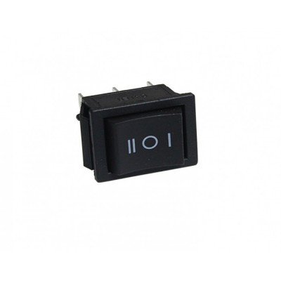 Клавиша 250V 16А с нейтралью черная (6конт.) ON-OFF-ON