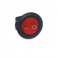 Клавиша 250V 6А круглая красная (2конт.) ON-OFF