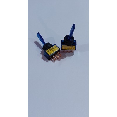 Тумблер 12V 20А однополюсный с синей подсветкой (3конт.) ON-OFF